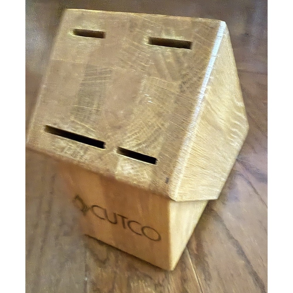 Cutco Wood Knife Block 4 Slot USA Honey Oak
